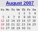 Events Calender August 2007 New York City