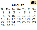 Events Calender August 2010 New York City
