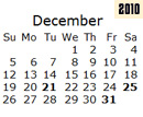 Events Calender December 2010 New York City