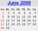 Events Calender June 2008 New York City