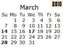 Events Calender March 2010 New York City