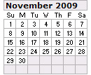 Events Calender November 2009 New York City